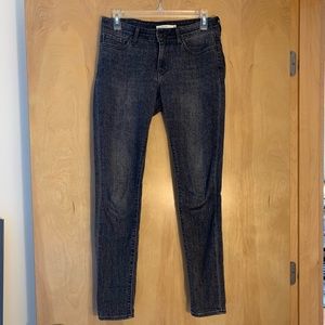 LEVI’S 711 mid-rise skinny light black/gray jeans
